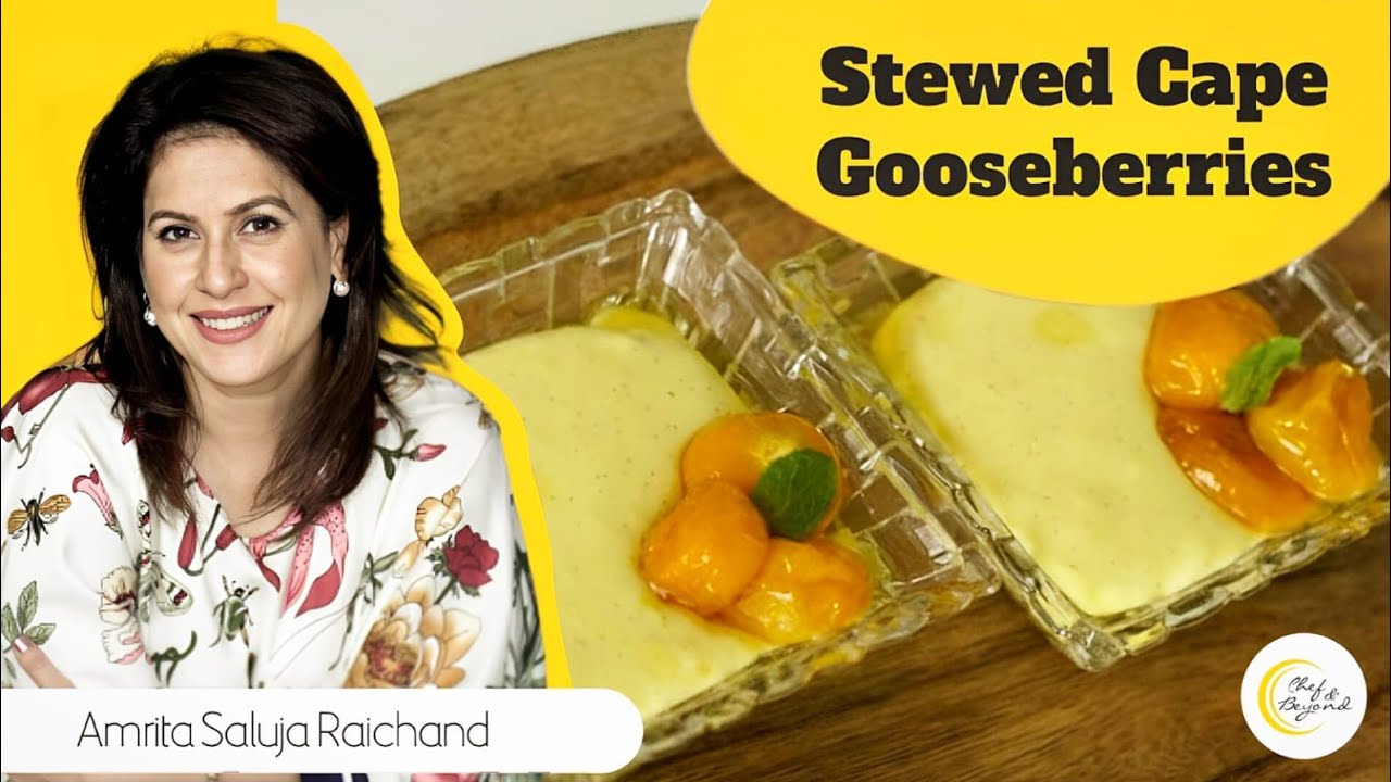 Stewed Cape Gooseberries With Vanilla Custard